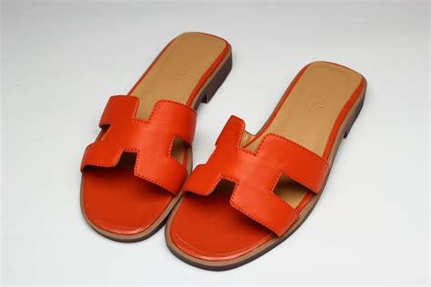 orange fur hermes slidews|Oran sandal .